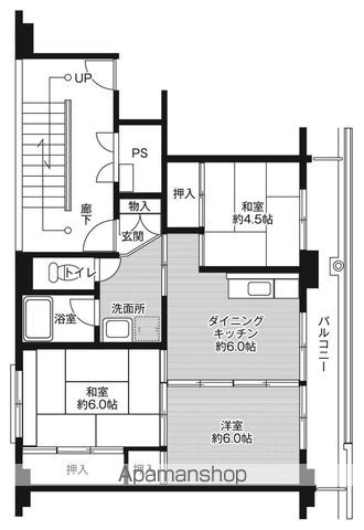 ビレッジハウス松山上野1号棟の間取り写真