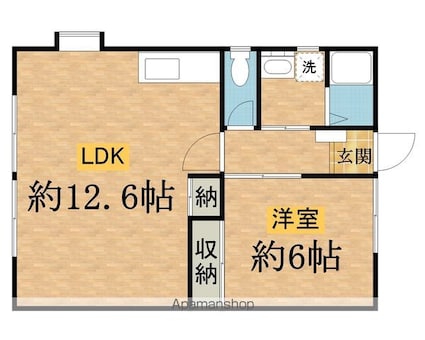 ファミール山本Ｂ[2DK/44.63m2]の間取図