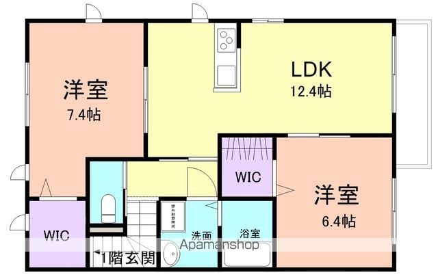 和歌山県和歌山市内原[2LDK/65.19m2]の間取図