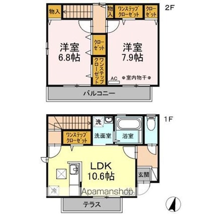 アイランドＡＴＪ　Ｊ[2LDK/68.19m2]の間取図