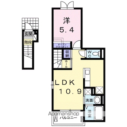 ルミエールⅡ[1LDK/41.29m2]の間取図