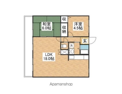 カルフールⅡ[2LDK/55.27m2]の間取図