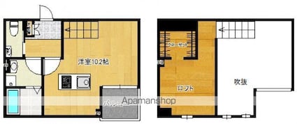 広島県広島市西区田方２丁目[1R/26.73m2]の間取図