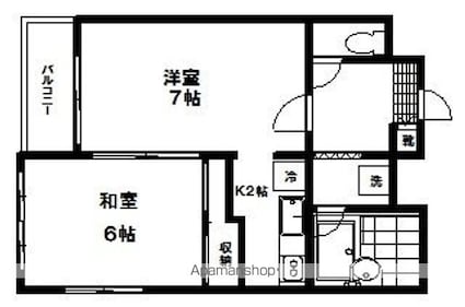 プランドビル木町[2K/37.24m2]の間取図