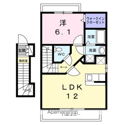 メゾンヴィヴァーチェ[1LDK/44.71m2]の間取図