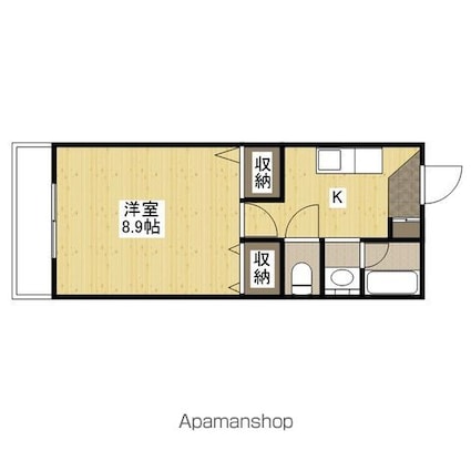 サザン２７前川ビル[1K/30.9m2]の間取図