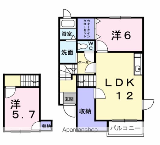 フォンテーヌⅣ 204｜茨城県神栖市平泉東３丁目(賃貸アパート2LDK・2階・64.32㎡)の写真 その2