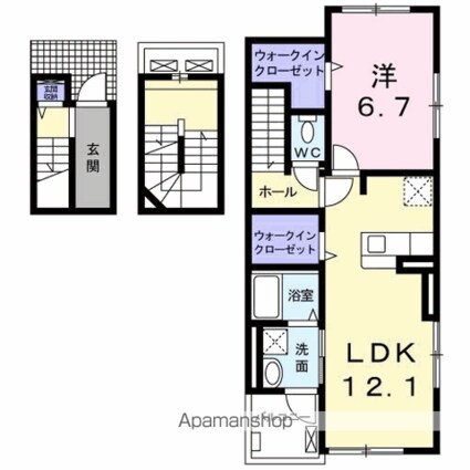 コンフォート各務原　Ｅ[1LDK/59.21m2]の間取図