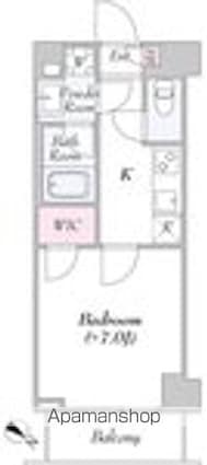ロイジェント大山西町[1K/25.6m2]の間取図