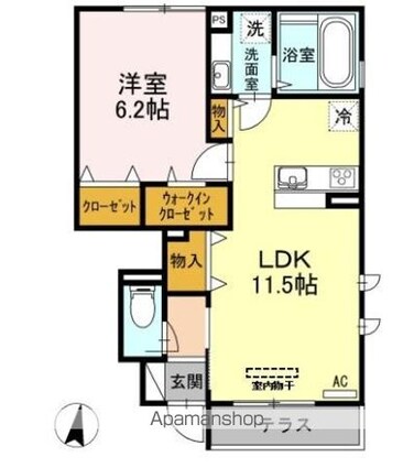 さくらフラット[1LDK/44.45m2]の間取図