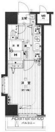 東京都港区芝３丁目[1K/22.4m2]の間取図