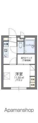 レオパレスリューヴァ[1K/19.87m2]の間取図