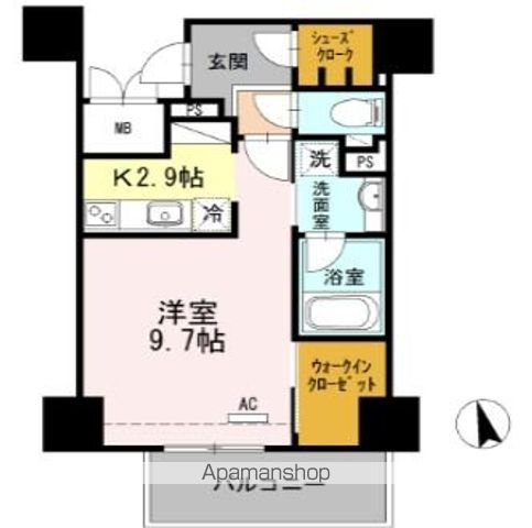 福岡市博多区博多駅前のマンションの間取り