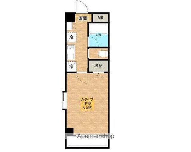 ピュアⅤ[1K/24.08m2]の間取図