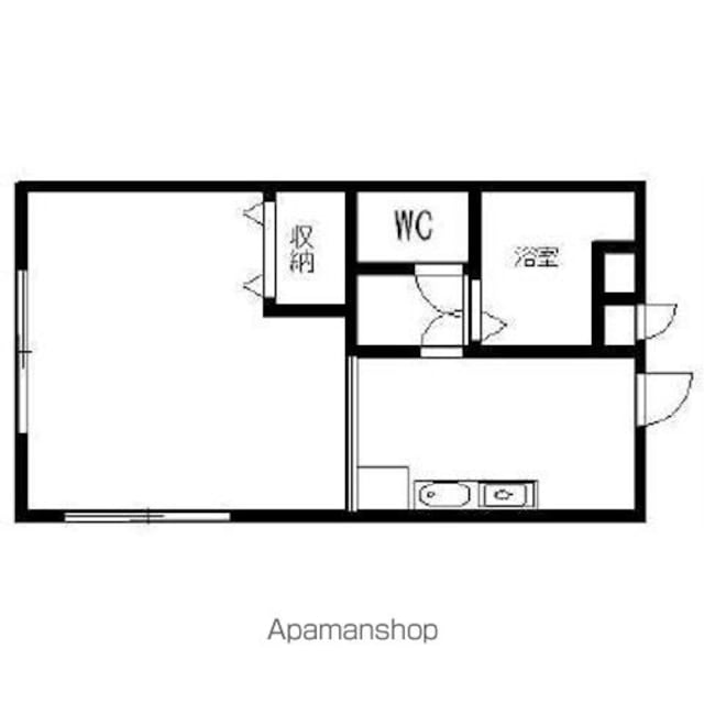東京都世田谷区赤堤４丁目[1K/20.86m2]の間取図