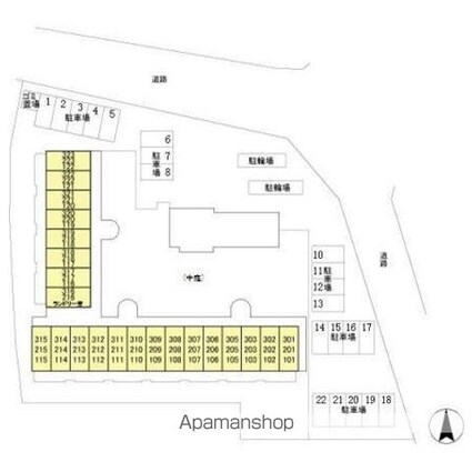パティオ坂巻[1K/19.76m2]の配置図