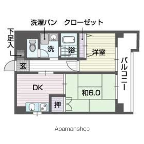 【福岡市中央区大名のマンションの間取り】