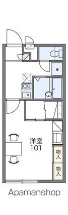 レオパレスルミエール[1K/21.81m2]の間取図