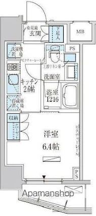 東京都台東区東上野６丁目[1K/25.58m2]の間取図