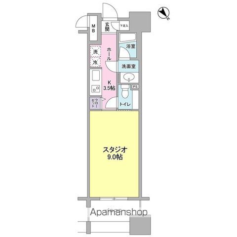 横浜市中区扇町のマンションの間取り