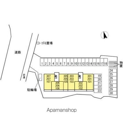 ティアレ上石田[1LDK/40.04m2]の配置図