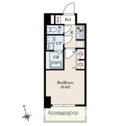 ＳーＲＥＳＩＤＥＮＣＥ今池ａｒｃａｎａ[1K/22.28m2]の間取図