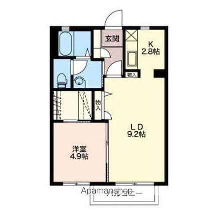 福井県敦賀市道口[1LDK/41.8m2]の間取図