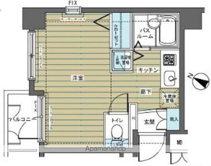 フェニックス目黒[1R/20.41m2]の間取図