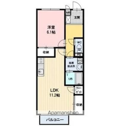 Ｍａｓｏｎ　ｄｅ　Ｆｌｅｕｒ[1LDK/45.55m2]の間取図