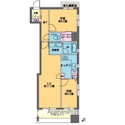 カスタリア人形町[1LDK/56.21m2]の間取図