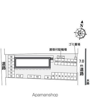 レオパレスウエル[1K/20.81m2]の配置図