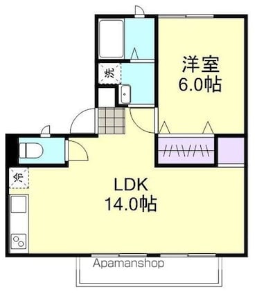 ＲＥ　ＡＰＡＲＴＭＥＮＴ[1LDK/42.87m2]の間取図