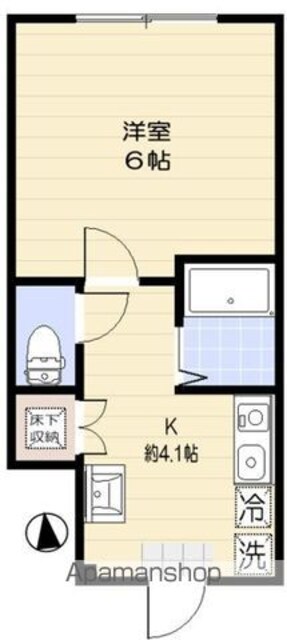 アオアクア浜田山[1K/20.93m2]の間取図