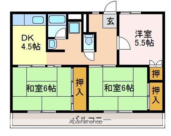 ビレッジハウス小野田3号棟の間取り写真