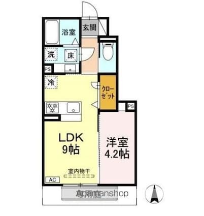 ハルモニア[1LDK/33.36m2]の間取図