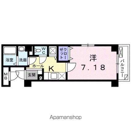 エルパーレ大泉学園[1K/25.41m2]の間取図