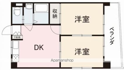 サンフレール[2DK/41.31m2]の間取図