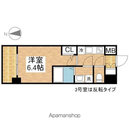 愛知県名古屋市中区千代田１丁目[1K/22.12m2]の間取図