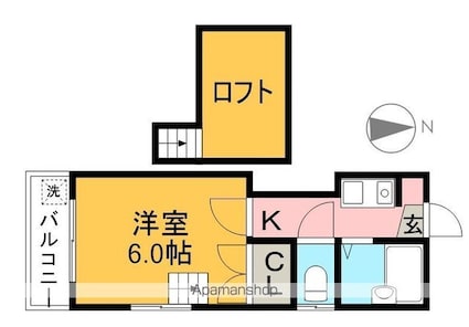 高知県高知市比島町２丁目[1K/20m2]の間取図