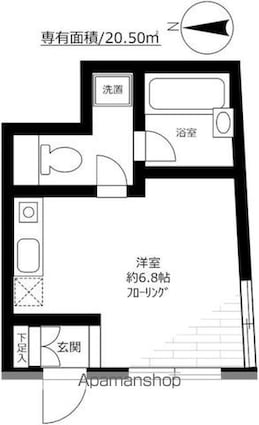プリマヴェーラ世田谷[1R/20.5m2]の間取図