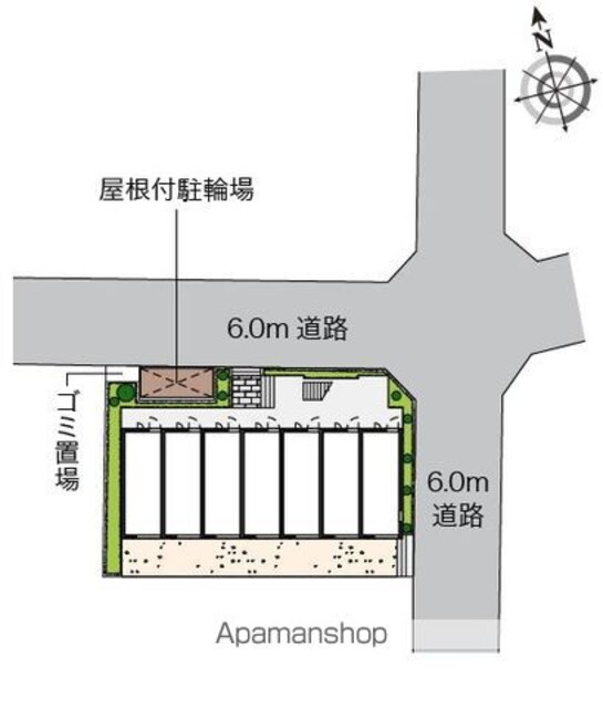 レオパレス経堂[1K/19.87m2]の配置図