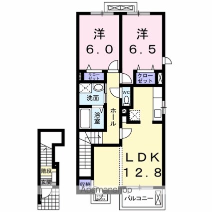 サンモリッツ　Ｃ[2LDK/62.45m2]の間取図
