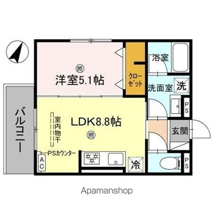 ピオーネ荘[1LDK/35.27m2]の間取図
