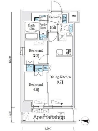 クインテット錦糸公園[2LDK/40.27m2]の間取図