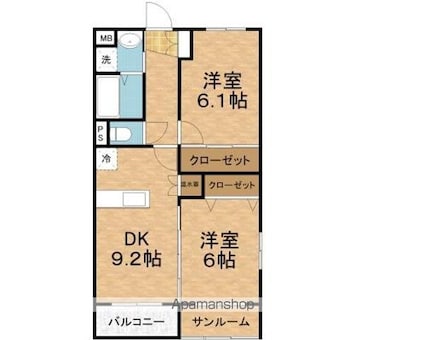 Ｃｕｏｒｅ[2DK/56.02m2]の間取図