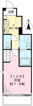 イル・ピーノ[1K/26.62m2]の間取図