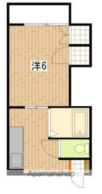 福永ビル（堺町）[1DK/25.8m2]の間取図