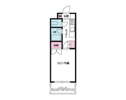 ジョイフル第３小坂[1DK/22.91m2]の間取図