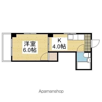 久保ビル[1K/21.89m2]の間取図
