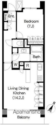 Ｂｒｉｌｌｉａ　ｉｓｔ　三軒茶屋　ブラッサムテラス[1LDK/55.56m2]の間取図
